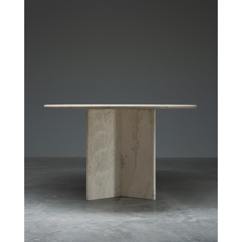 Vintage travertine dining table, Italy 1970