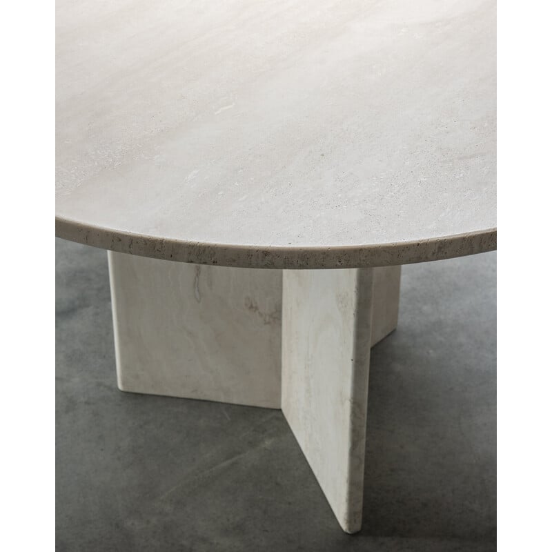 Vintage travertine dining table, Italy 1970