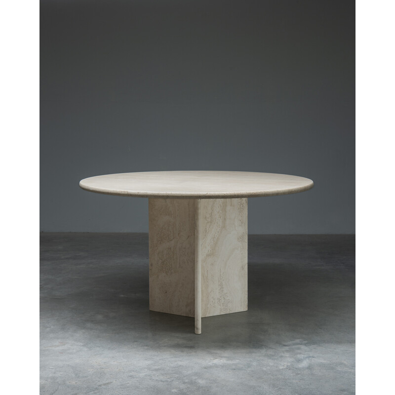 Vintage travertine dining table, Italy 1970