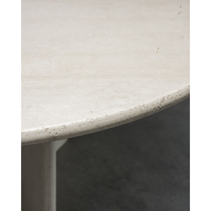 Vintage travertine dining table, Italy 1970