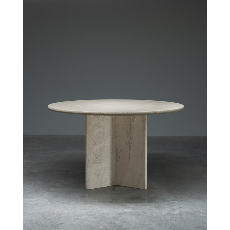 Vintage travertine dining table, Italy 1970