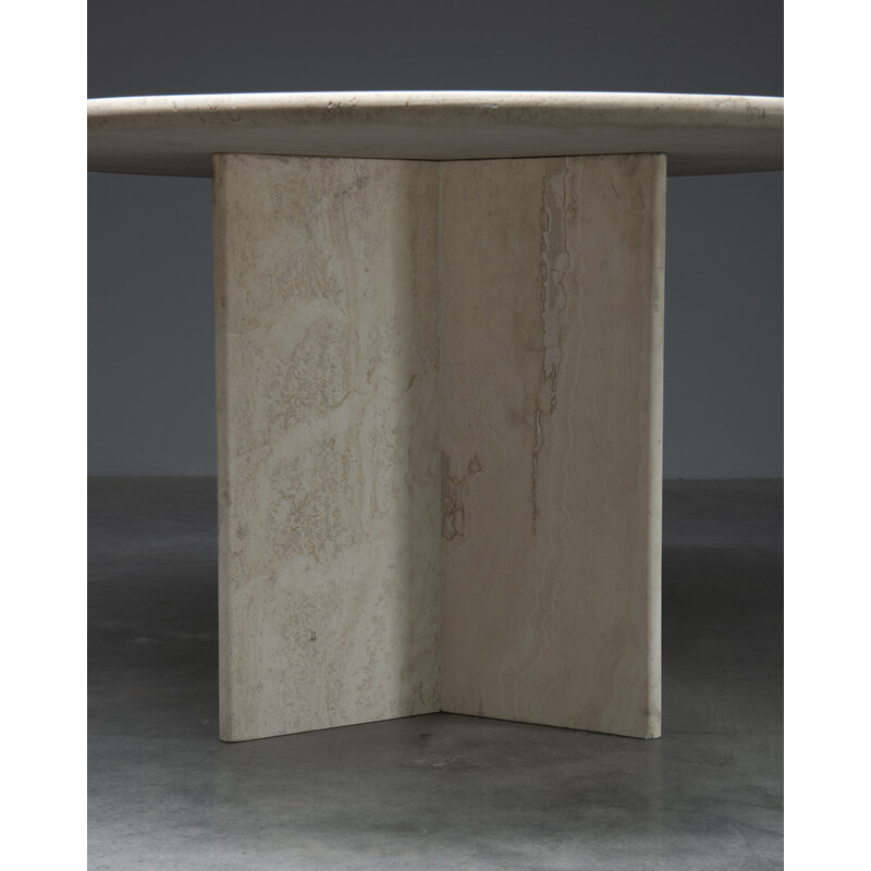 Vintage travertine dining table, Italy 1970