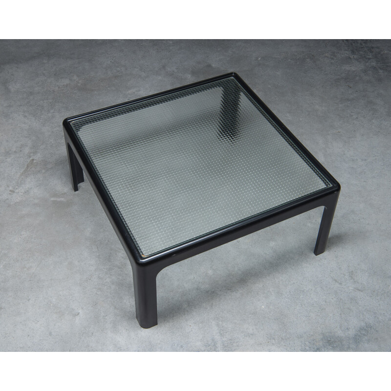 Vintage plastic and glass coffee table by Peter Ghyczy for Horn Collection, Germany 1960