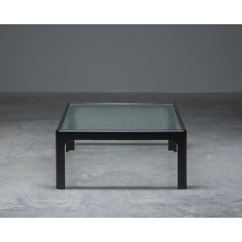 Vintage plastic and glass coffee table by Peter Ghyczy for Horn Collection, Germany 1960