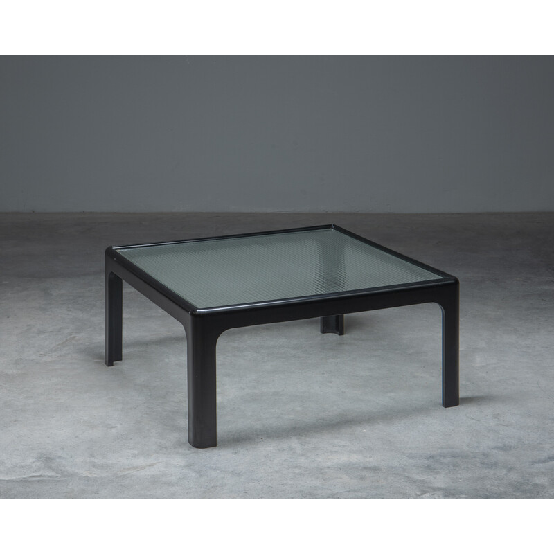 Vintage plastic and glass coffee table by Peter Ghyczy for Horn Collection, Germany 1960