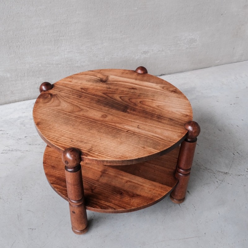 Table basse vintage en bois, France 1950