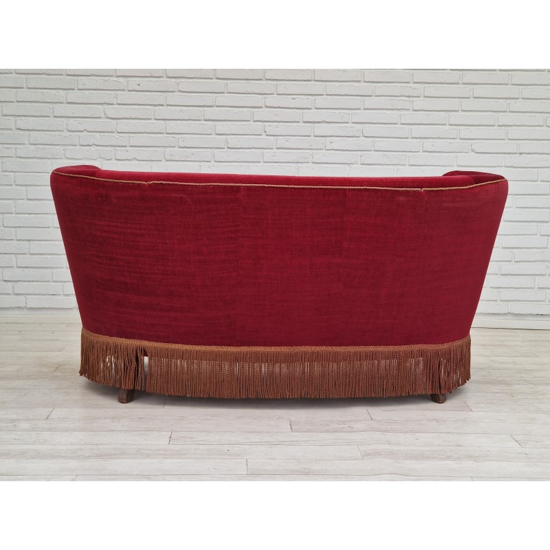 Danish vintage 2 seater "Banana" sofa, 1960s