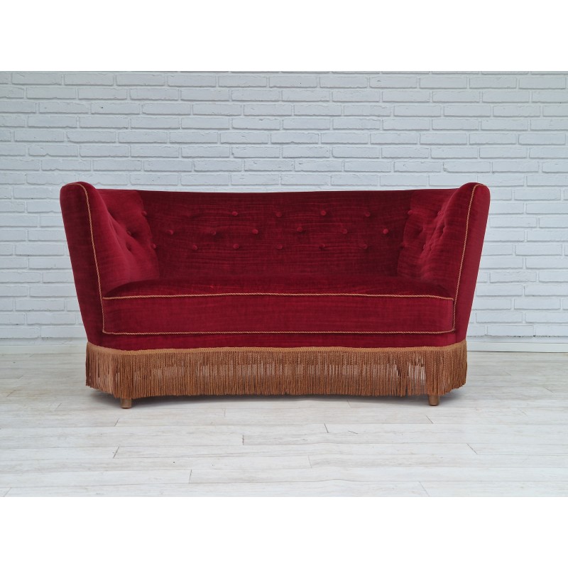 Danish vintage 2 seater "Banana" sofa, 1960s