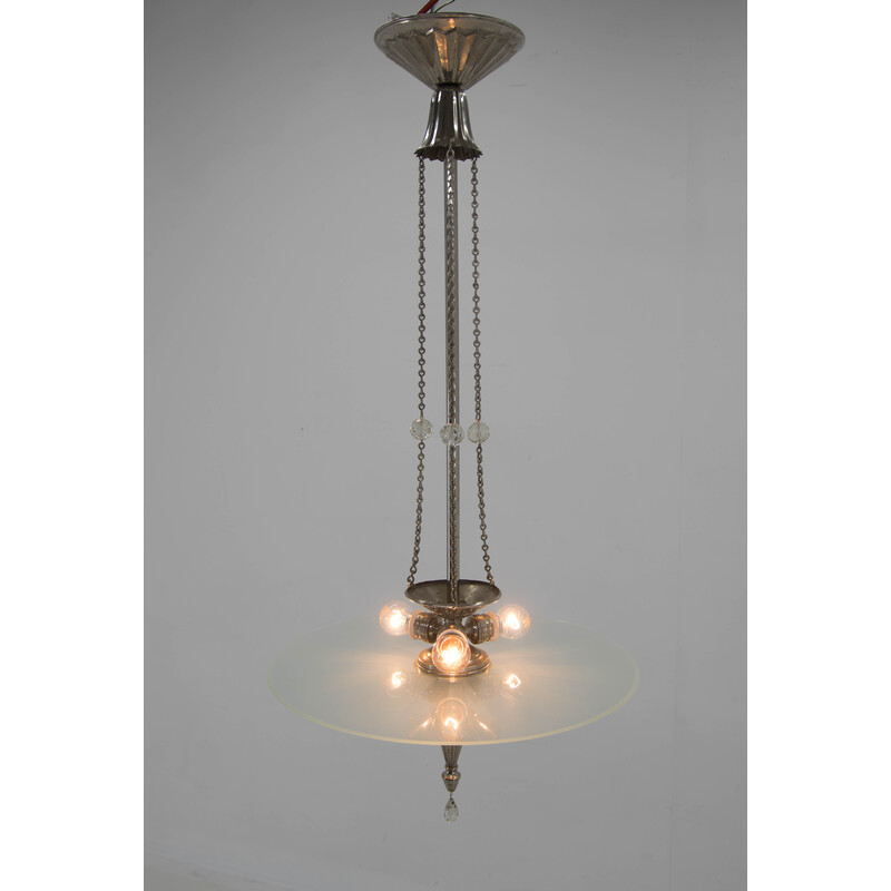 Vintage Wiener Werkstatte chandelier, 1920s