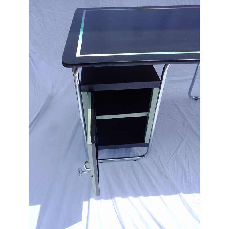 Vintage desk with chrome tube structure