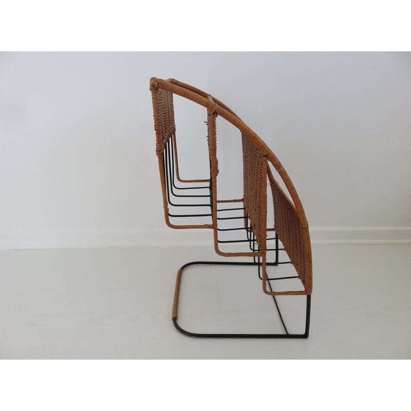 Vintage magazine rack by Raoul Guys, France 1950