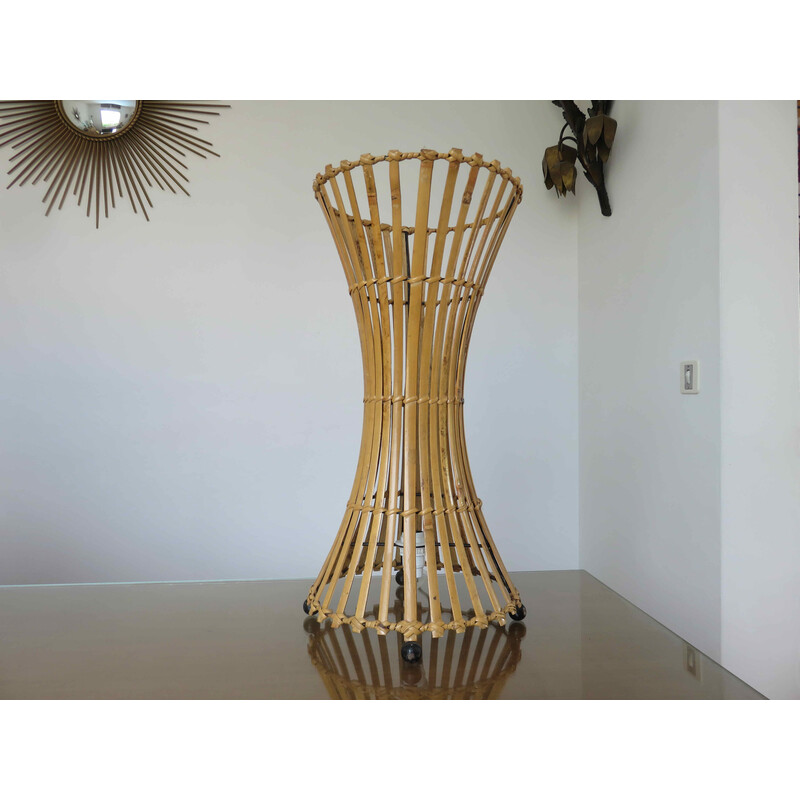 Vintage bamboo lamp, Italy 1970