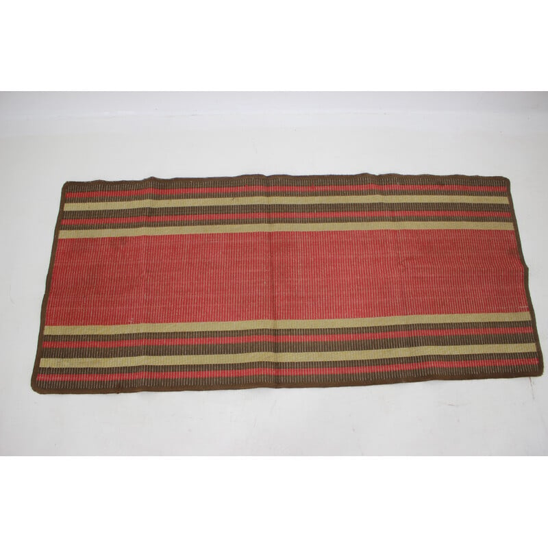 Vintage wool rug ,Czechoslovakia 1940s