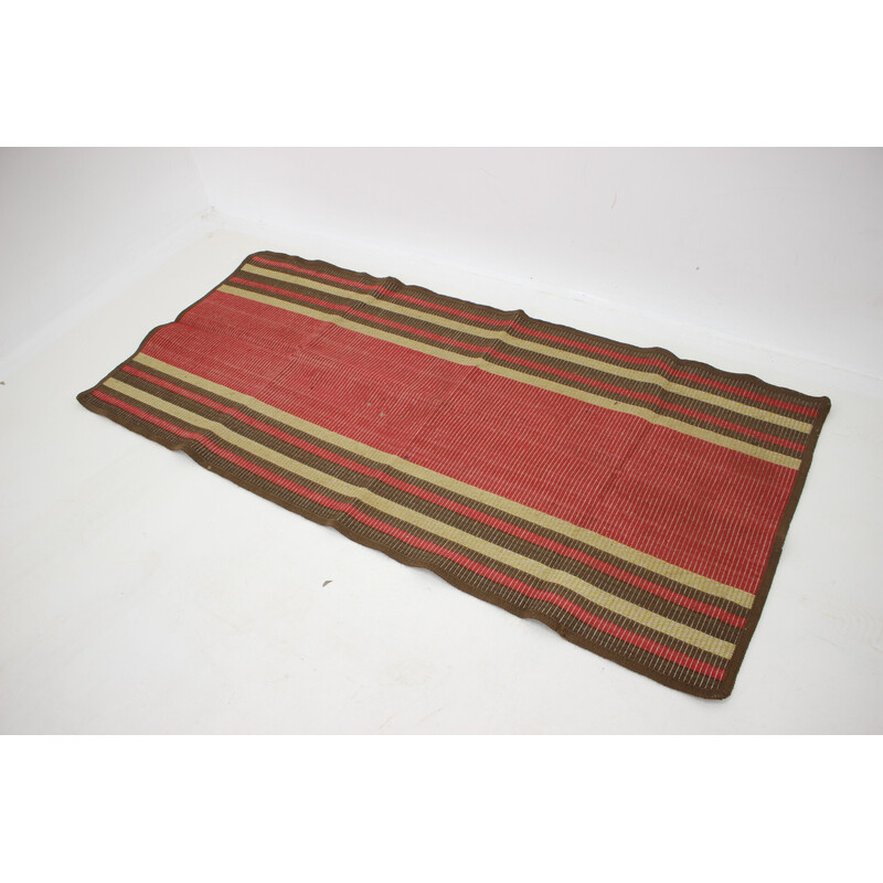 Tapis vintage en laine ,Tchécoslovaquie 1940