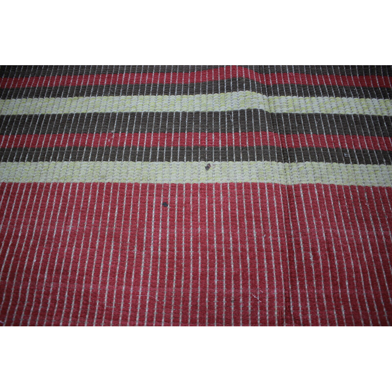 Vintage wool rug ,Czechoslovakia 1940s