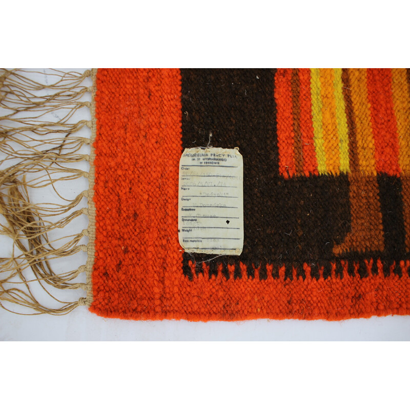 Tappeto vintage in lana polacca, anni '60