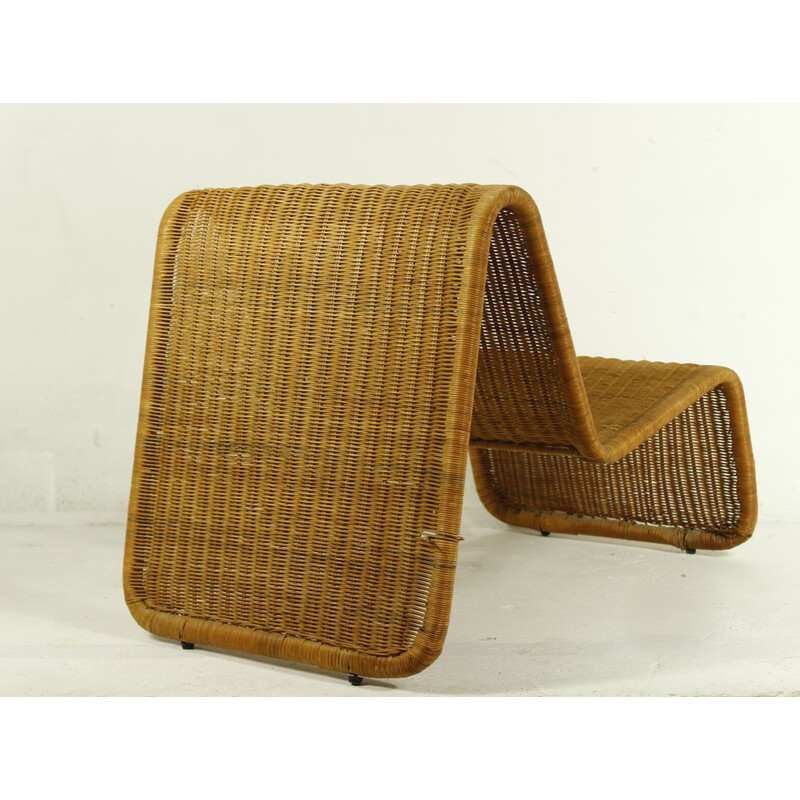 Vintage rieten fauteuil, Ikea 1980