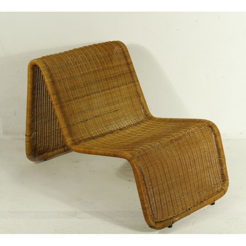 Vintage rieten fauteuil, Ikea 1980