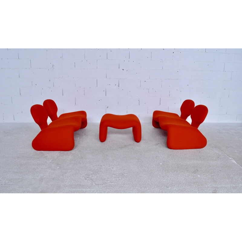 Set of 2 "Djinn" sofas and ottoman by Olivier Mourgue for Airborne - 1960s