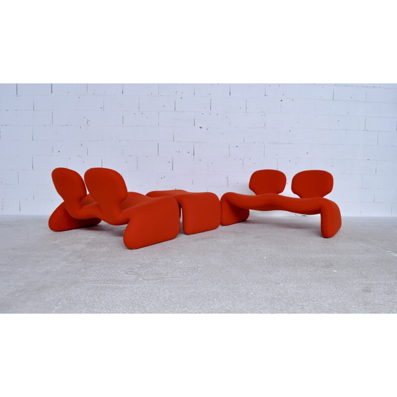 Set of 2 "Djinn" sofas and ottoman by Olivier Mourgue for Airborne - 1960s