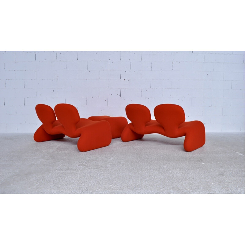 Set of 2 "Djinn" sofas and ottoman by Olivier Mourgue for Airborne - 1960s