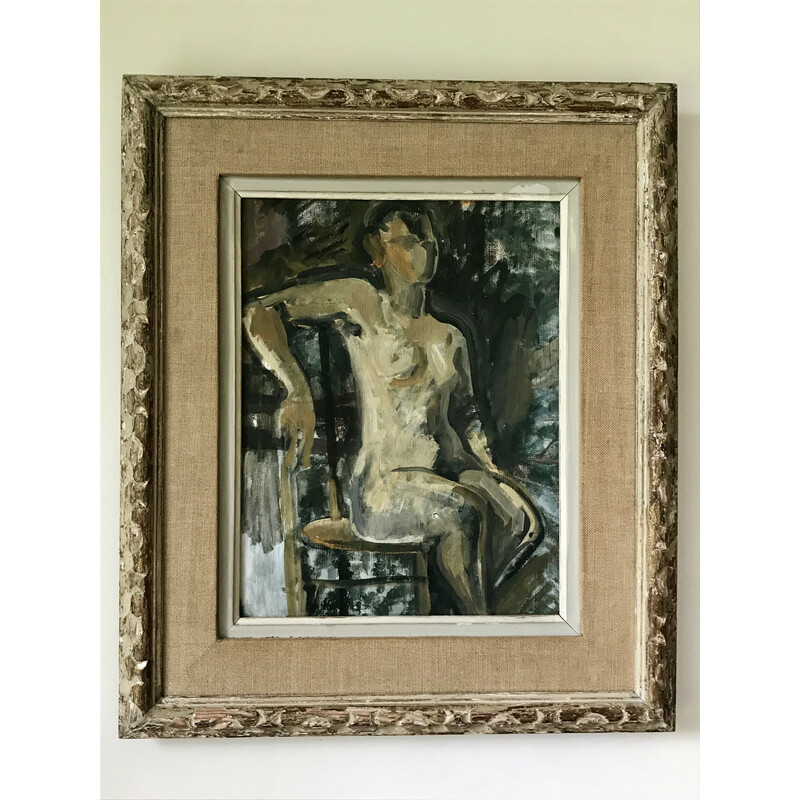 Vintage-Gemälde Weiblicher Akt