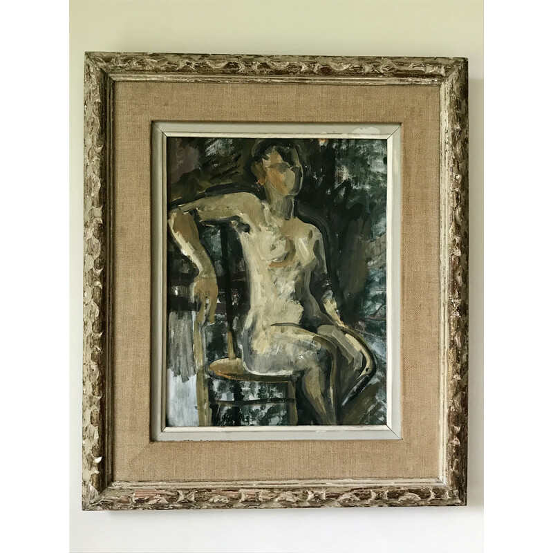 Vintage painting Female nude