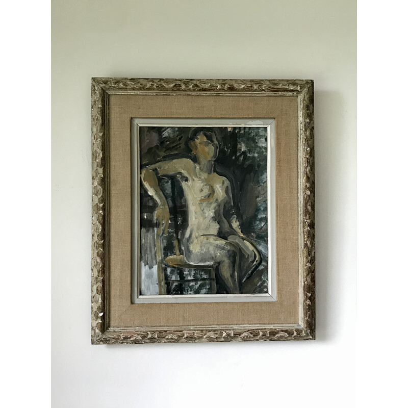 Vintage painting Female nude