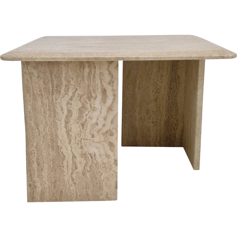 Italian vintage travertine coffee table, 1980s