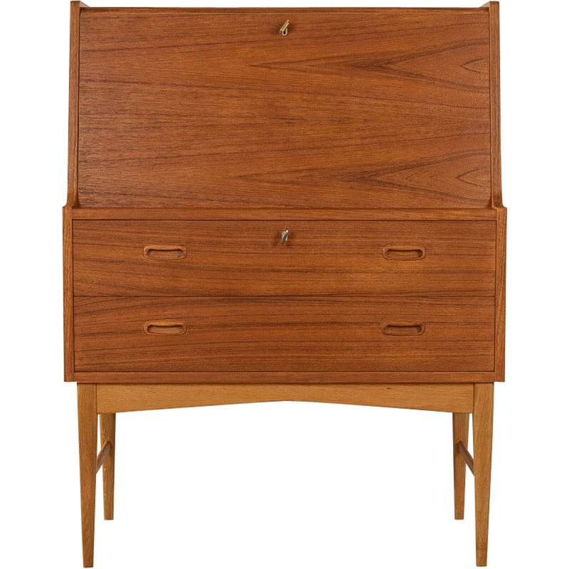 Vintage teak veneer secretary, Germany 1960