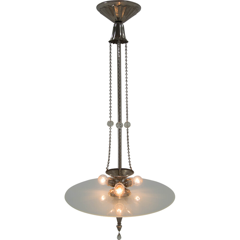 Vintage Wiener Werkstatte chandelier, 1920s