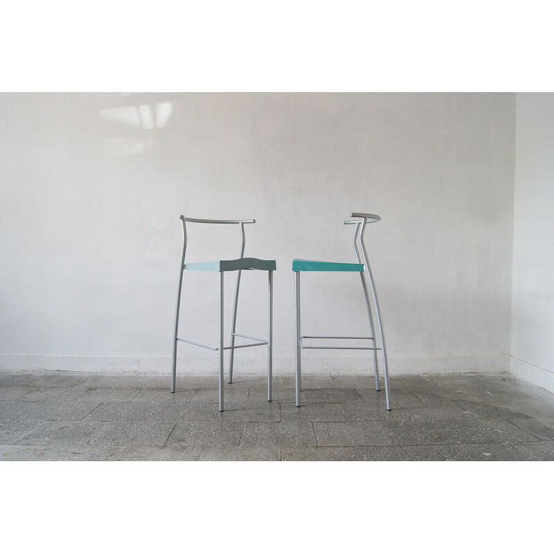 Pair of vintage Hi-Glob bar stools by Philippe Starck for Kartell, 1990