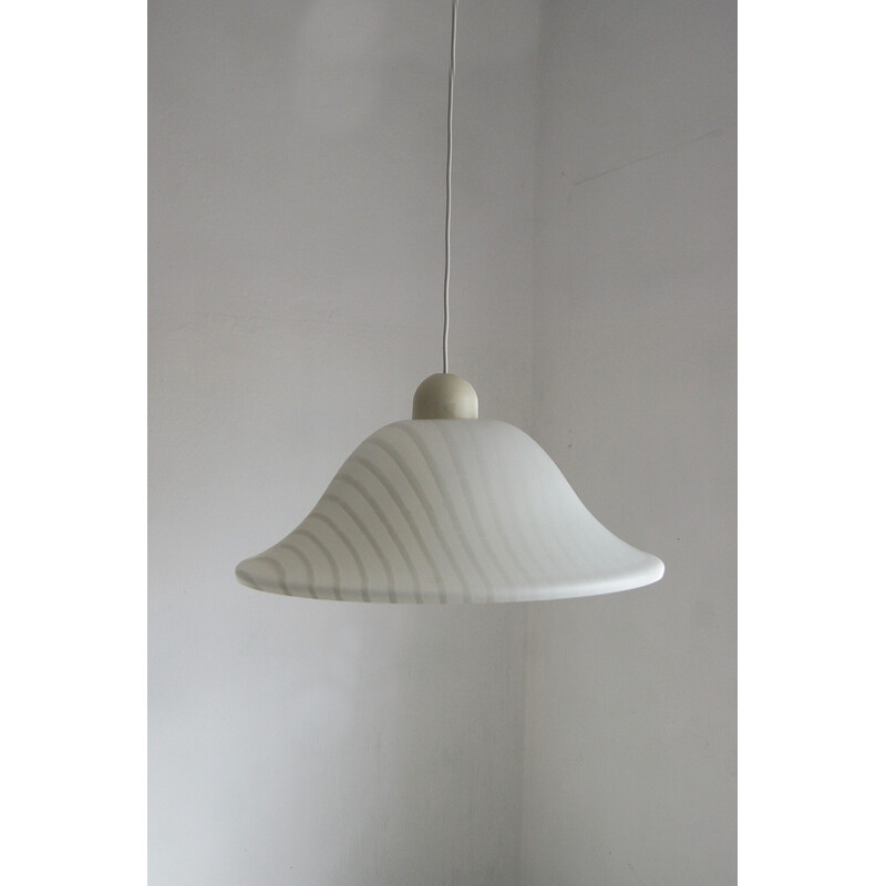 Vintage glass pendant lamp by Peill and Putzler, Germany 1965