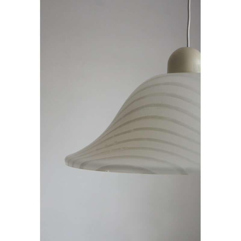 Vintage glass pendant lamp by Peill and Putzler, Germany 1965