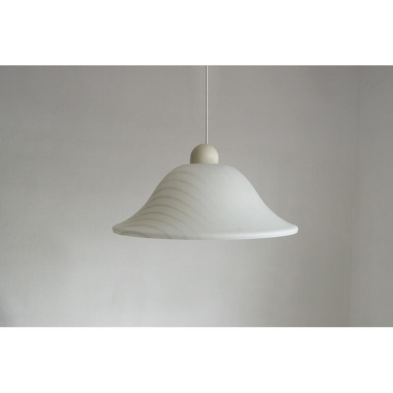 Vintage glass pendant lamp by Peill and Putzler, Germany 1965