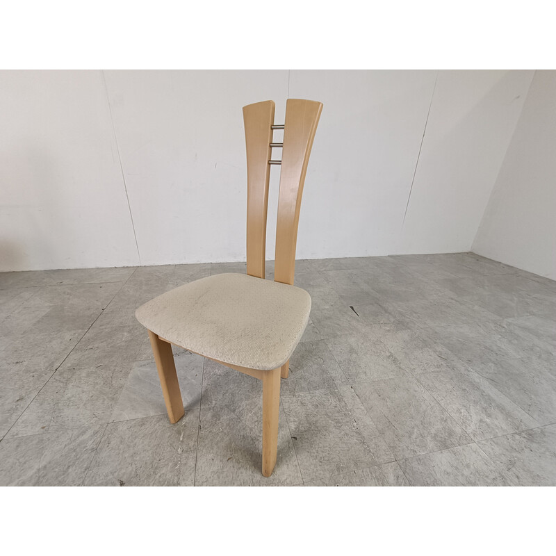 Conjunto de 6 cadeiras de madeira vintage, 1990