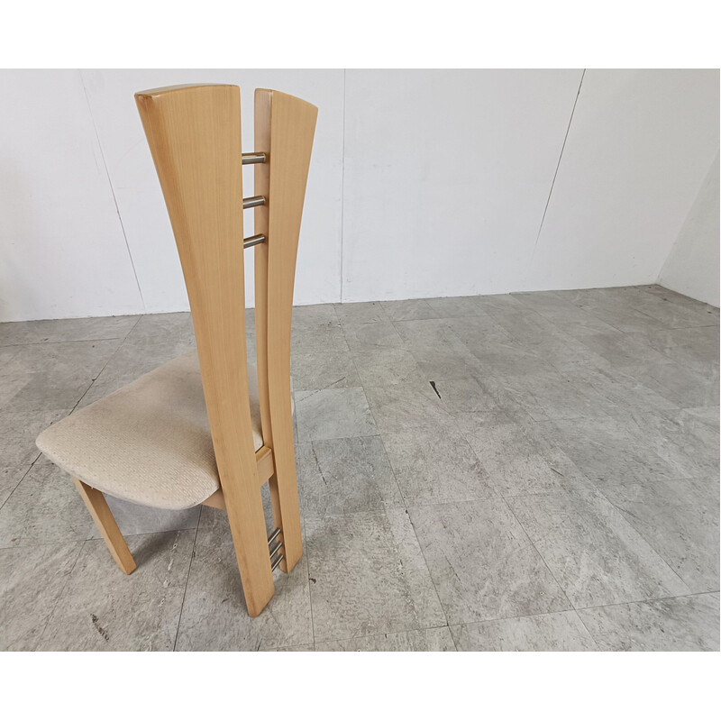 Juego de 6 sillas vintage de madera, 1990
