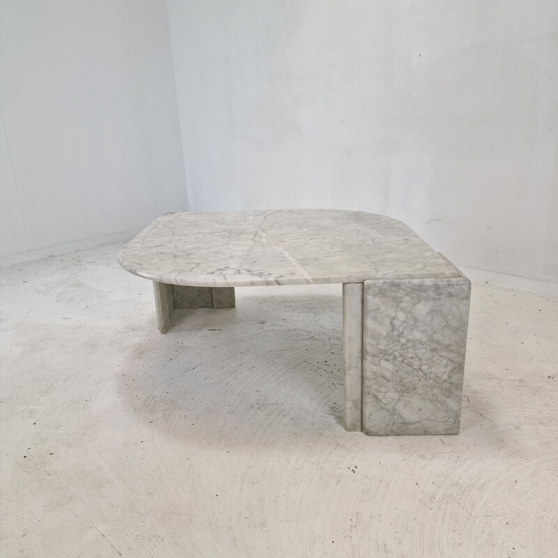Tavolino vintage in marmo a forma di goccia d'acqua, Italia 1980