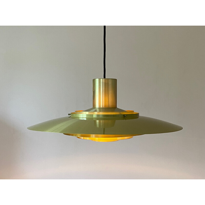 Vintage brass pendant lamp P376 by Preben Fabricius and Jørgen Kastholm for Nordisk Solar, Denmark 1964