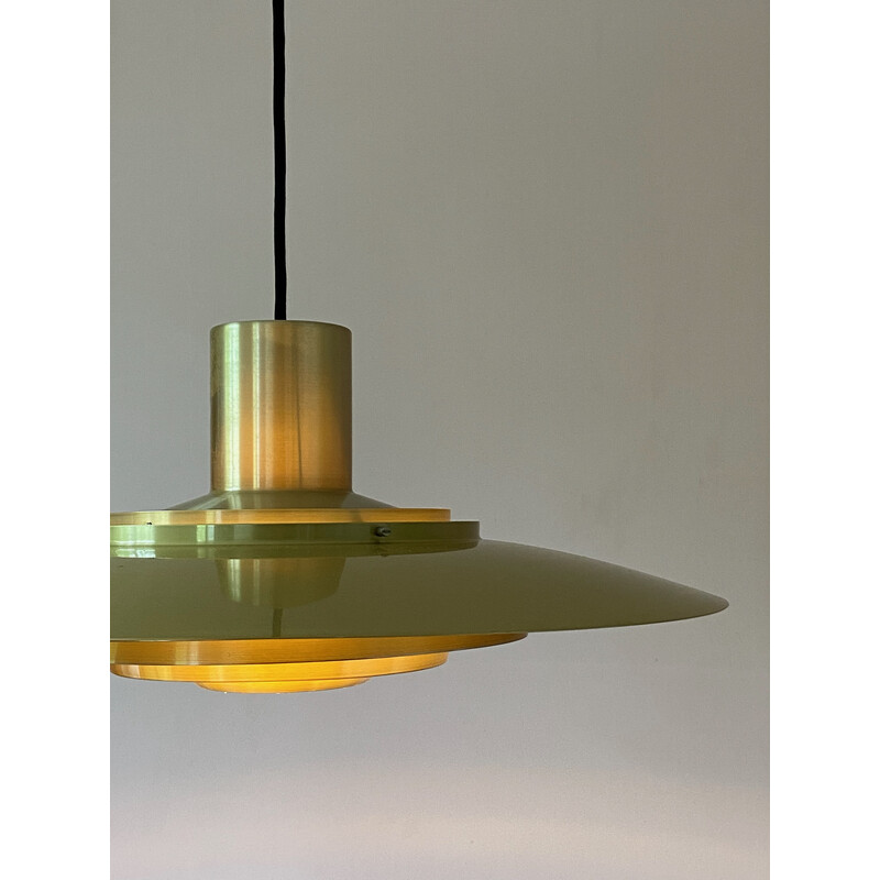 Vintage brass pendant lamp P376 by Preben Fabricius and Jørgen Kastholm for Nordisk Solar, Denmark 1964