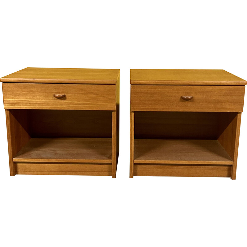 Pair of vintage teak night stands, Denmark 1960