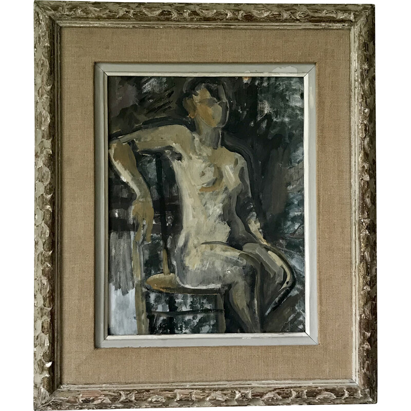 Vintage painting Female nude