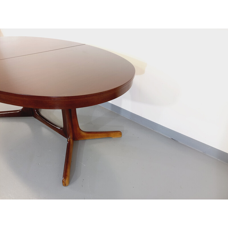 Vintage elm wood oval table with extensions, 1960-1970