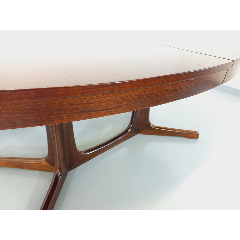 Vintage elm wood oval table with extensions, 1960-1970