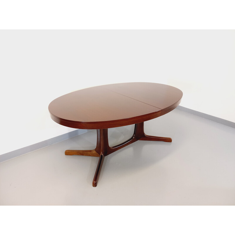 Vintage iepenhouten ovale tafel met verlengstukken, 1960-1970