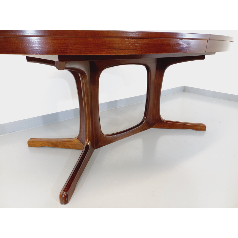 Mesa oval de madeira de olmo vintage com extensões, 1960-1970