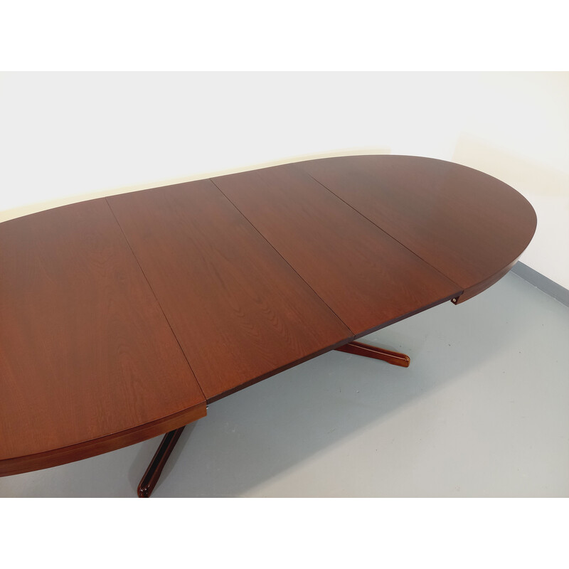 Vintage elm wood oval table with extensions, 1960-1970