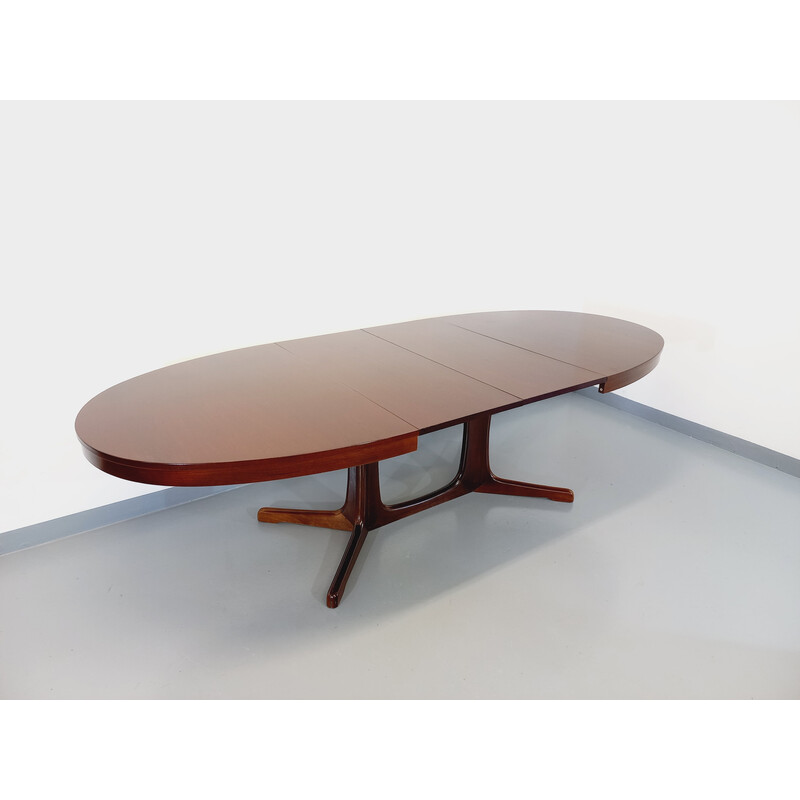 Mesa ovalada vintage de madera de olmo con extensiones, 1960-1970