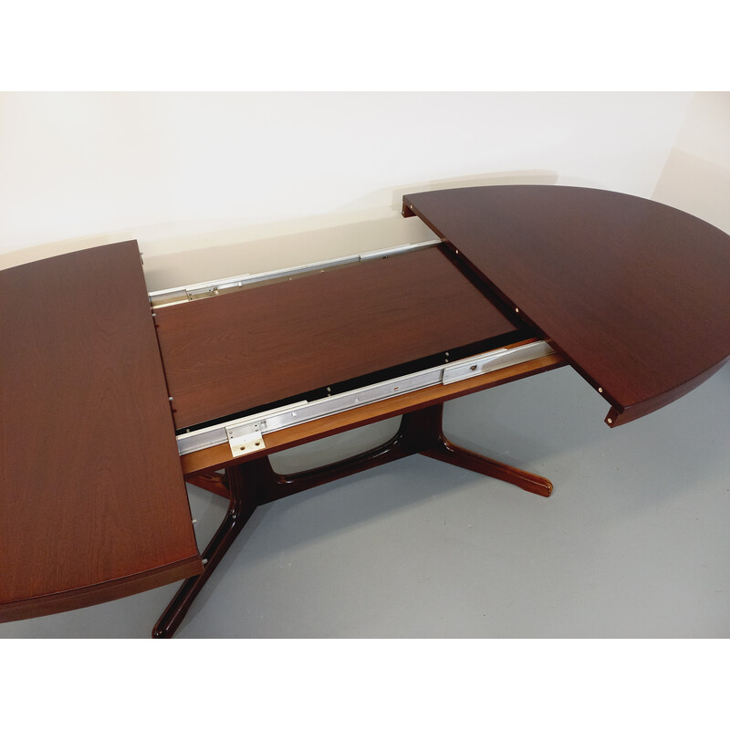 Vintage iepenhouten ovale tafel met verlengstukken, 1960-1970