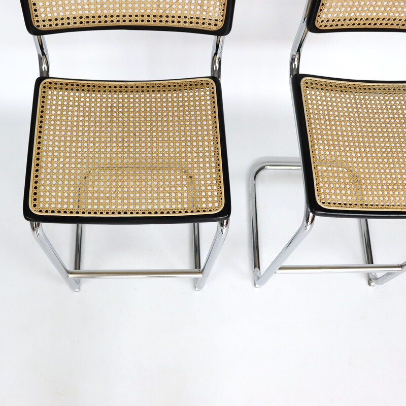 Pair of vintage bar stools S32 by Marcel Breuer, 1980